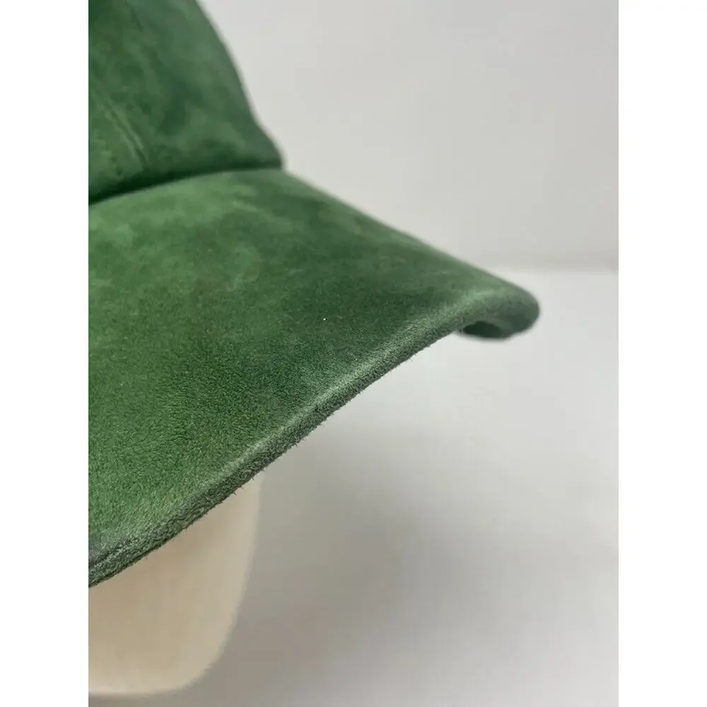 Vianel New York Hat Cap Green Size 58 Snap Back Suede Made In Italy‎ Darted